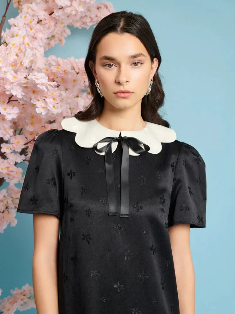 Sister Jane - Songbird Jacquard Mini Dress - Coal Black