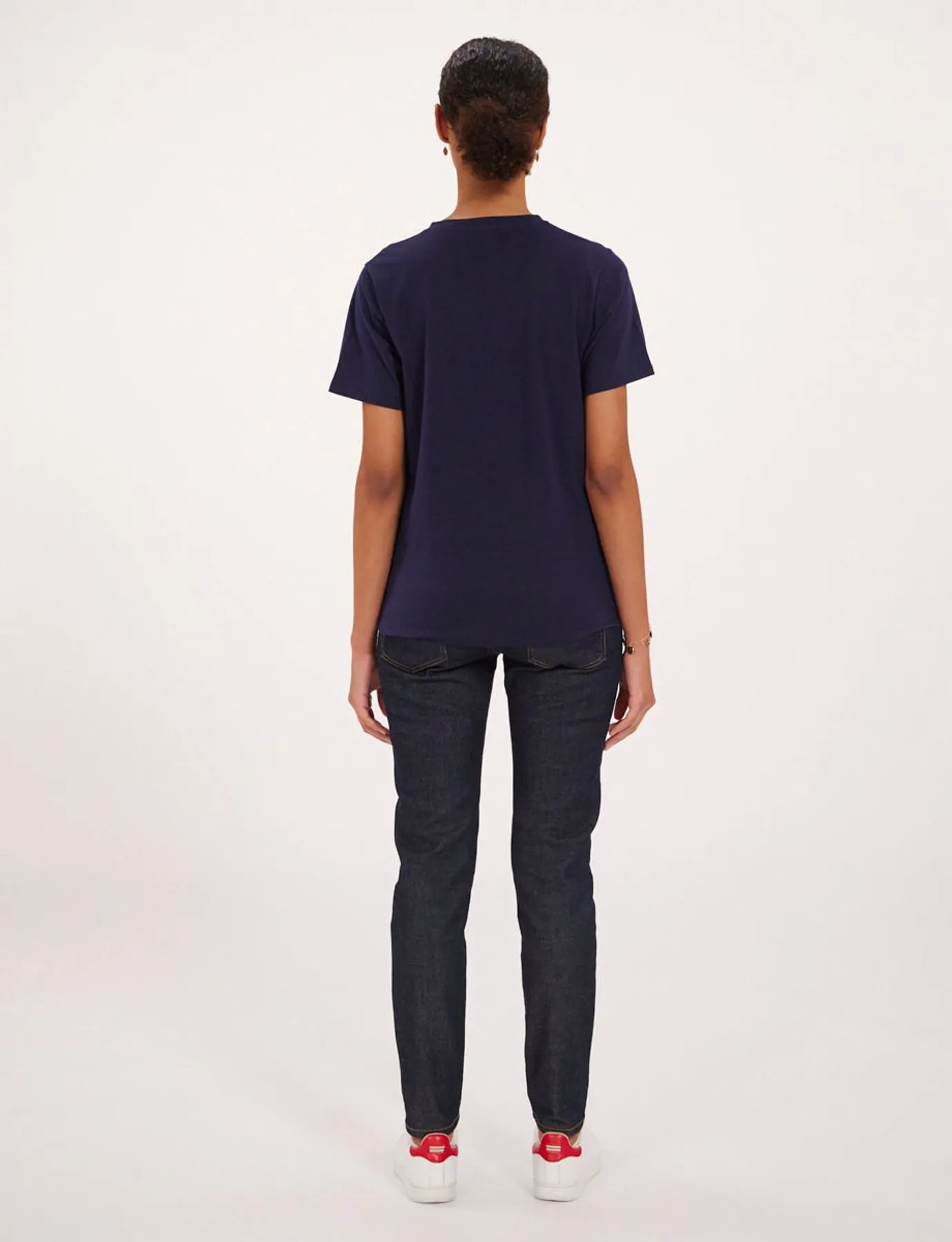T-shirt Aurore bleu marine/blanc