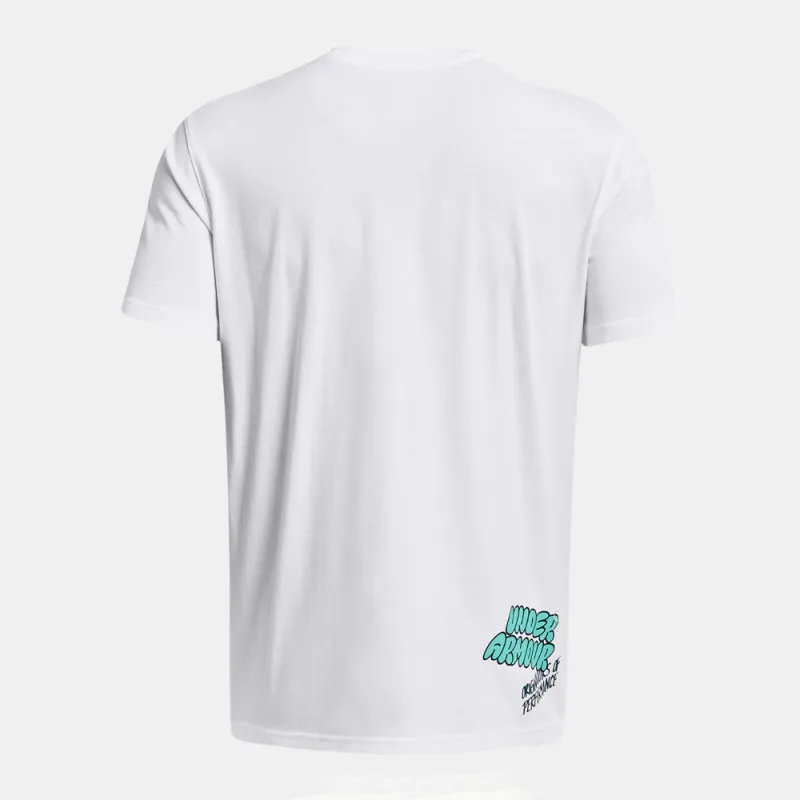 T-SHIRT BRODÉ LOGO OVERLAY UNDER ARMOUR BLANC