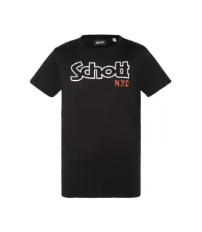 T-shirt Noir Homme Schott Vintage