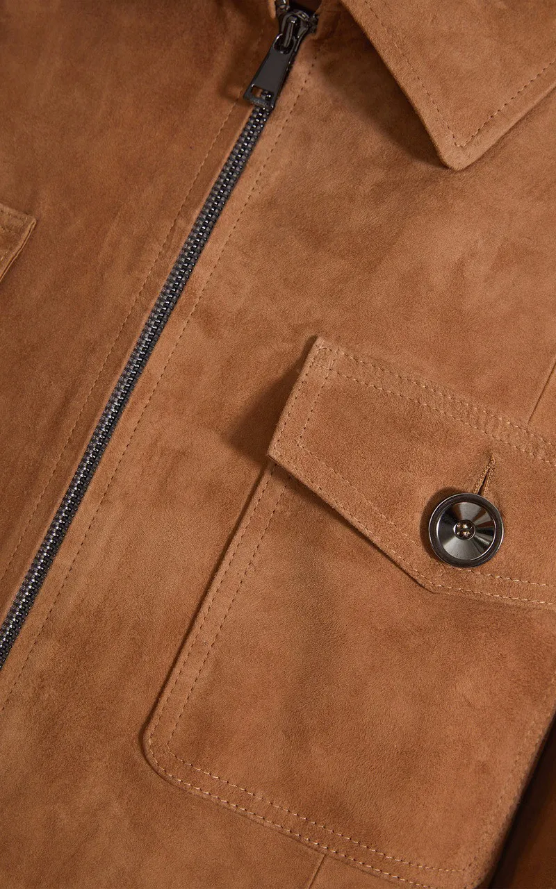 Veste cuir velours beige La Canadienne - La Canadienne - Vestes et 3/4 Nubuck et Daim Beige